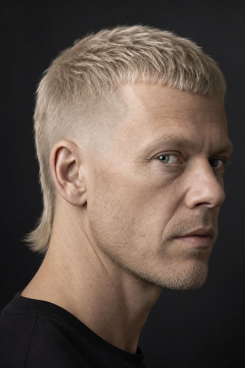 Bleach Blonde Micro Mullet Style
