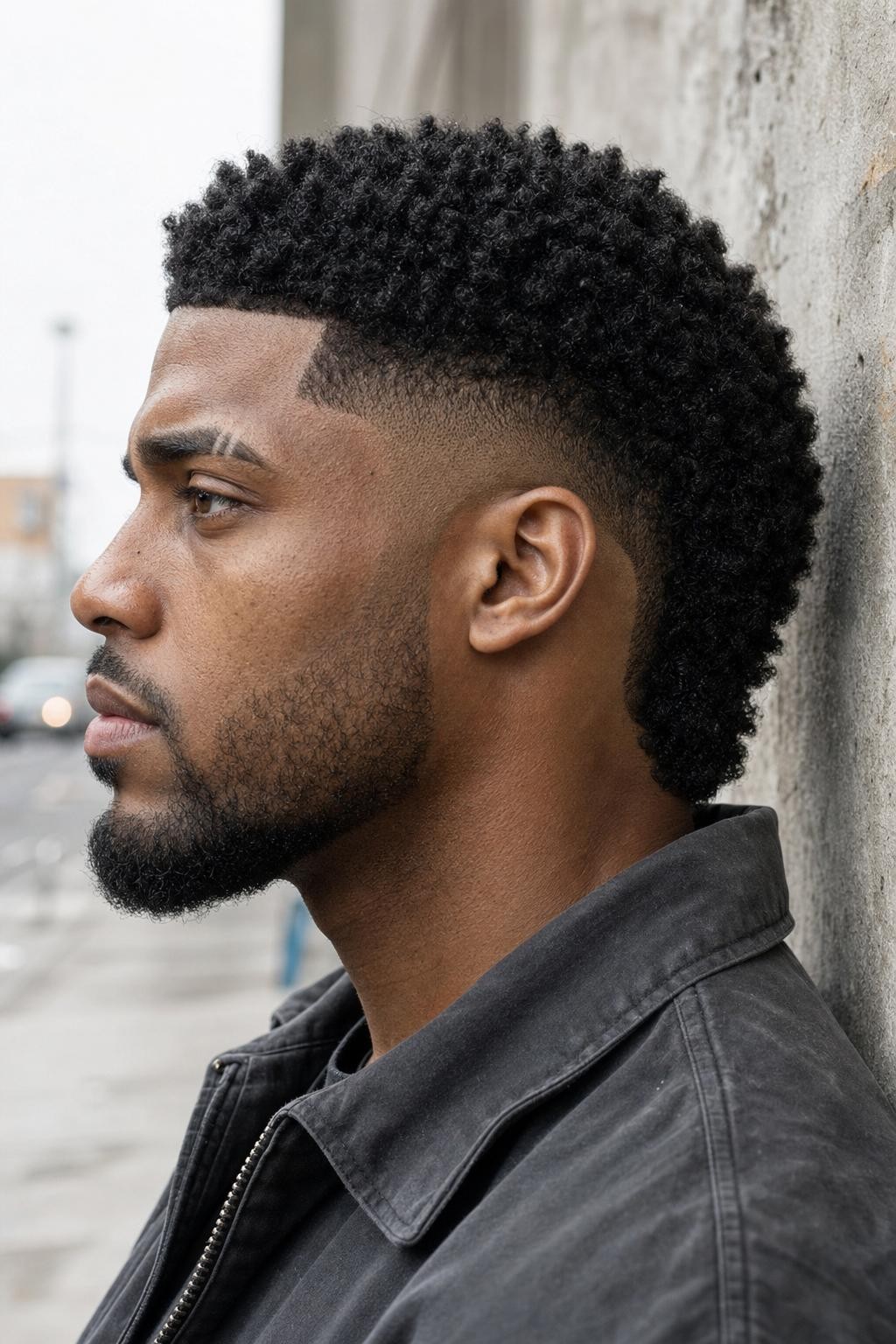 Curly Micro Mullet Clean Fade