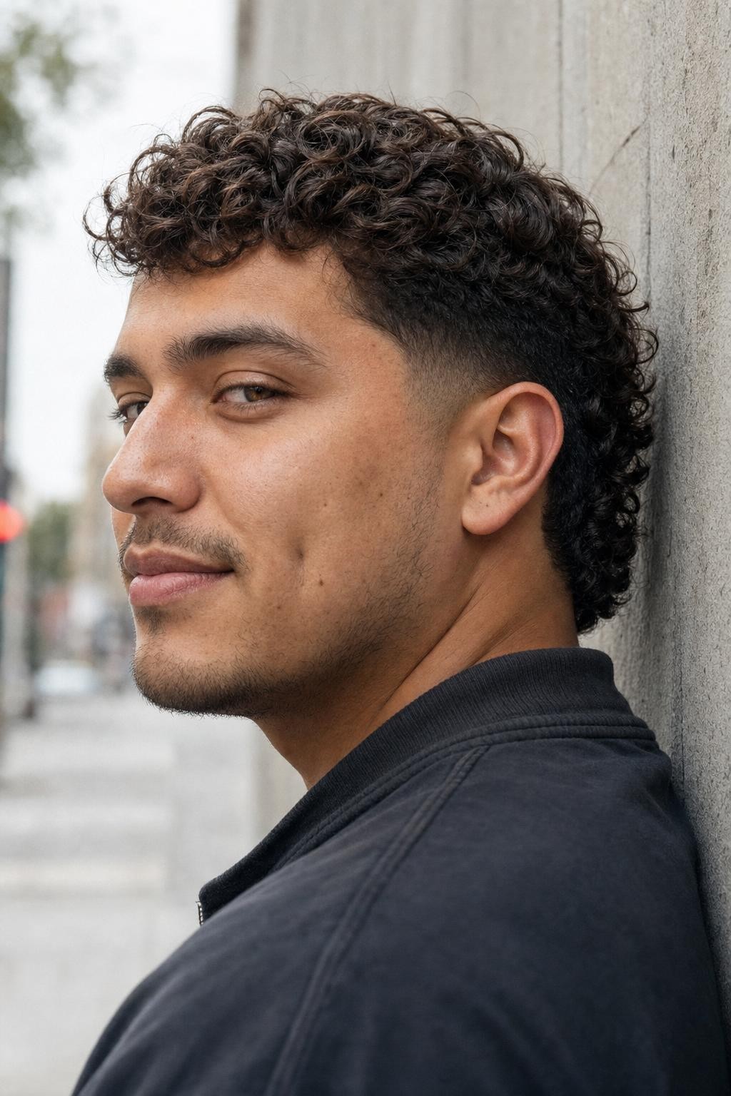 Fresh Curly Fade Micro Mullet