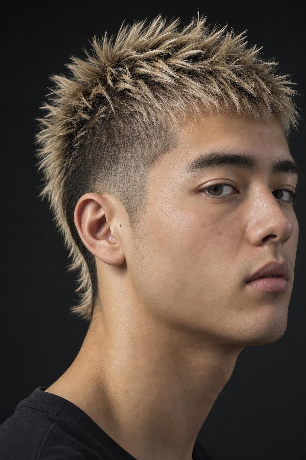 Spiky Blonde Micro Mullet Style