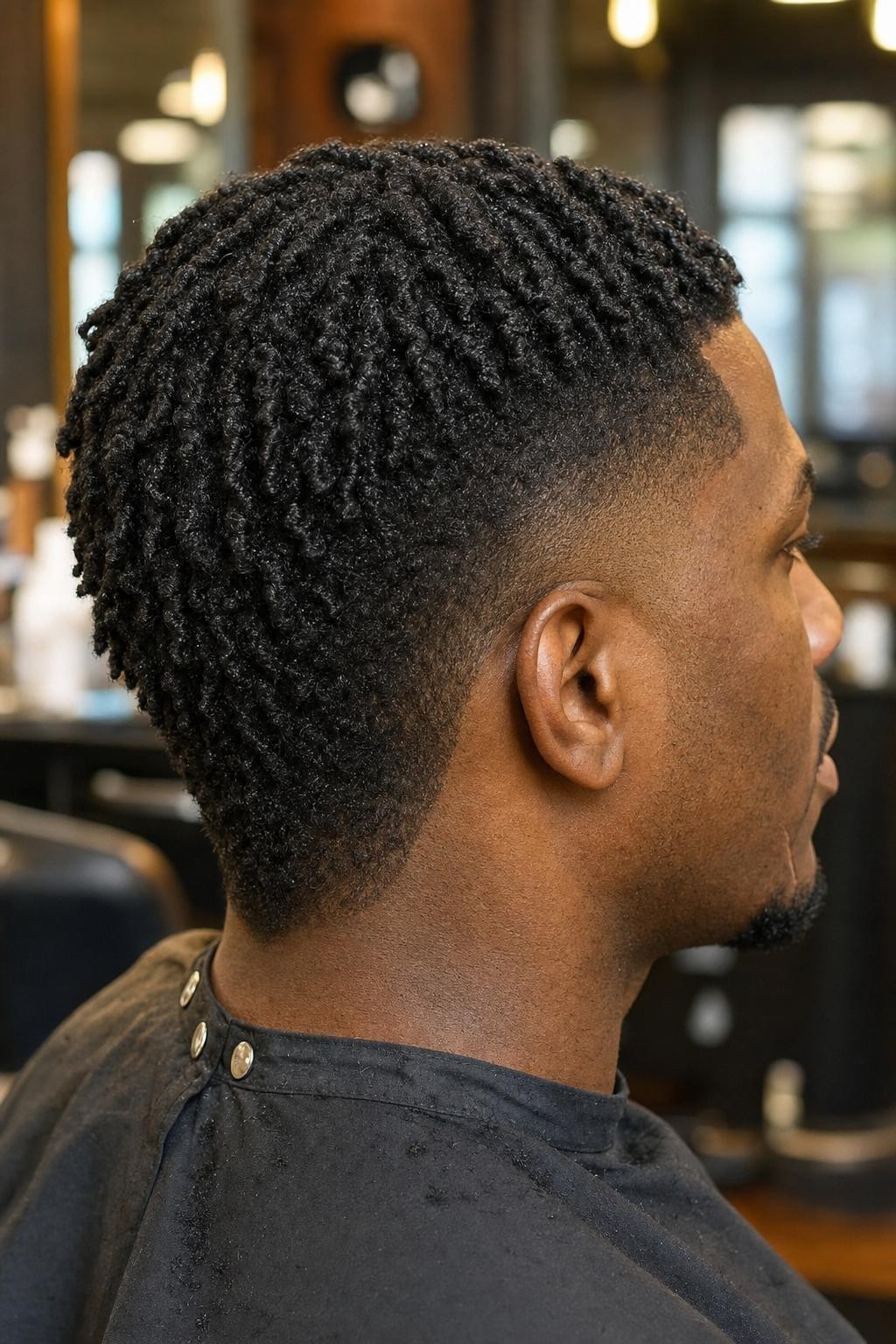 Twisted Curls Temp Fade Mullet